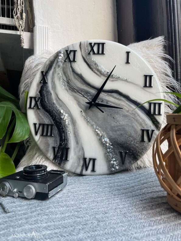 Resin Clock Black Theme