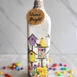 Bird House Decoupage Bottle Art