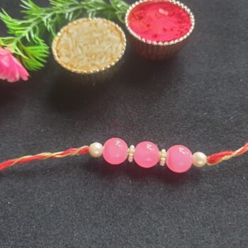 Pink Bead Rakhi