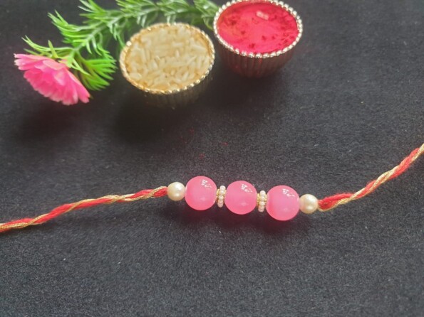 Pink Bead Rakhi