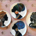 Ready to hang wall plates inspired by African beauties – Set of 4