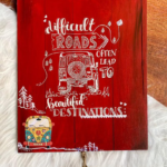 Red Wooden Plaque