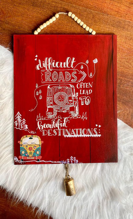 Red Wooden Plaque Cleanup