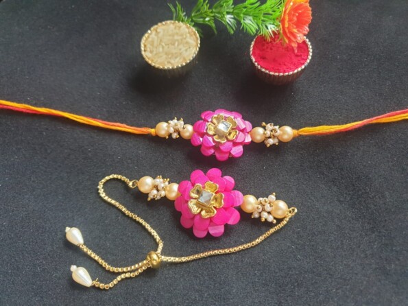 Pink Flower Rakhi