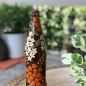 Black Handpainted Bottle