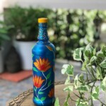 Blue Hanpainted Bottle