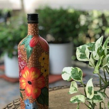 Brown Handpainted Bottle