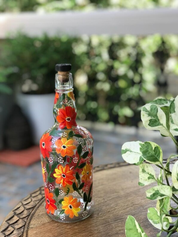 Clear Handpainted Bottle