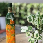 Vibrant Orange Handpainted Bottle