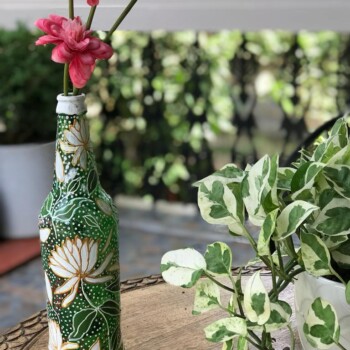 Green Handpainted Bottle