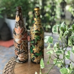 Handpainted Bottles Set of 2