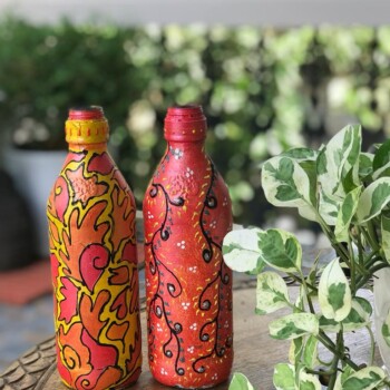 Pink Handpainted Bottle