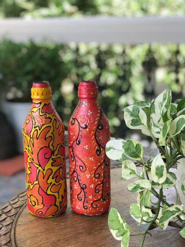 Pink Handpainted Bottle