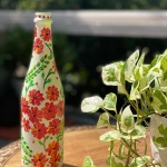 Red Flower Handpainted Bottle