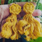 Yellow Macrame Earrings