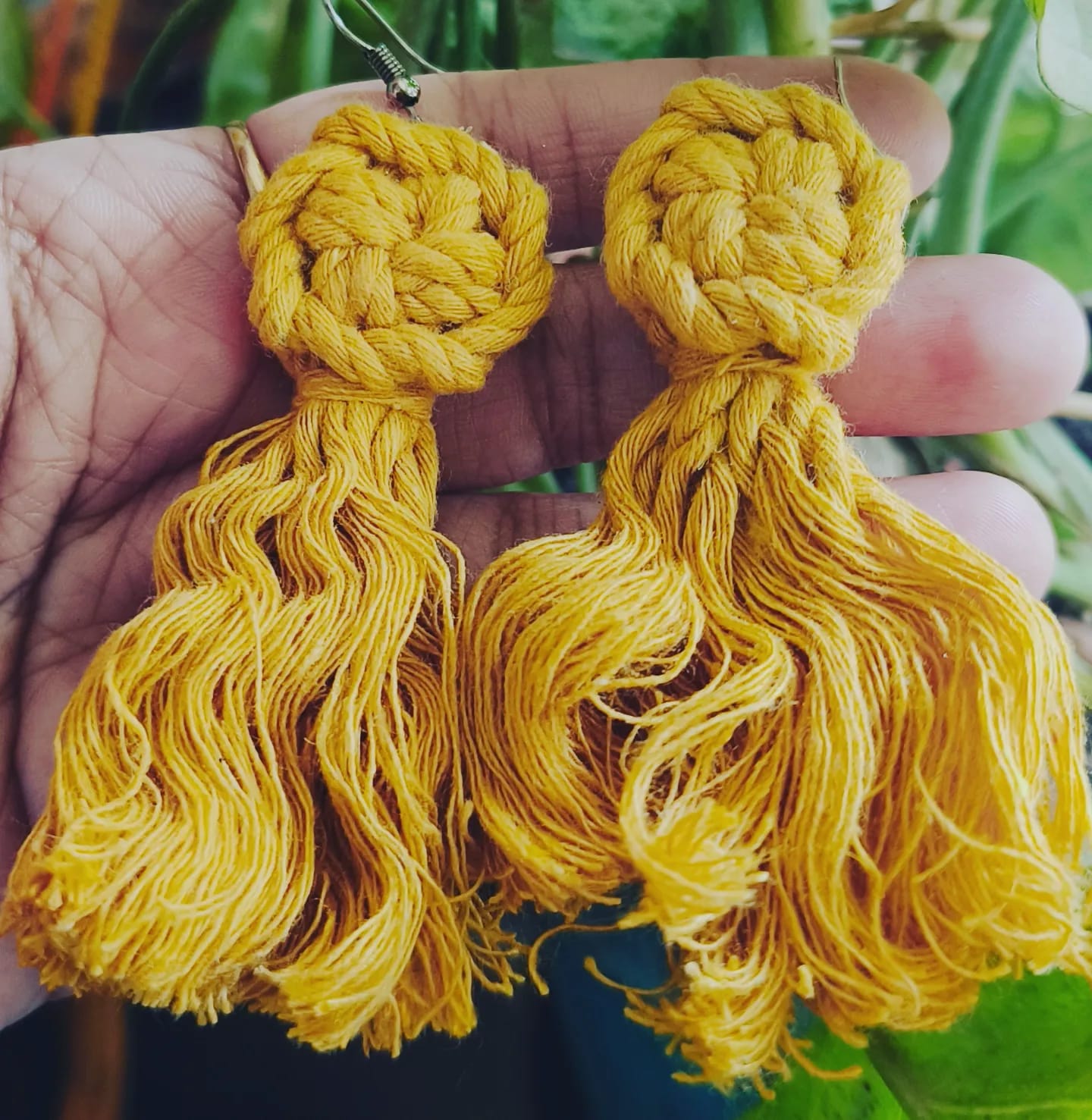 Yellow Macramé Earrings