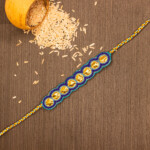 Hand Embroidered Rakhi – Blue