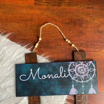 Wooden Bohemian Nameplate