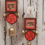 Pair of shubh labh with vintage bell