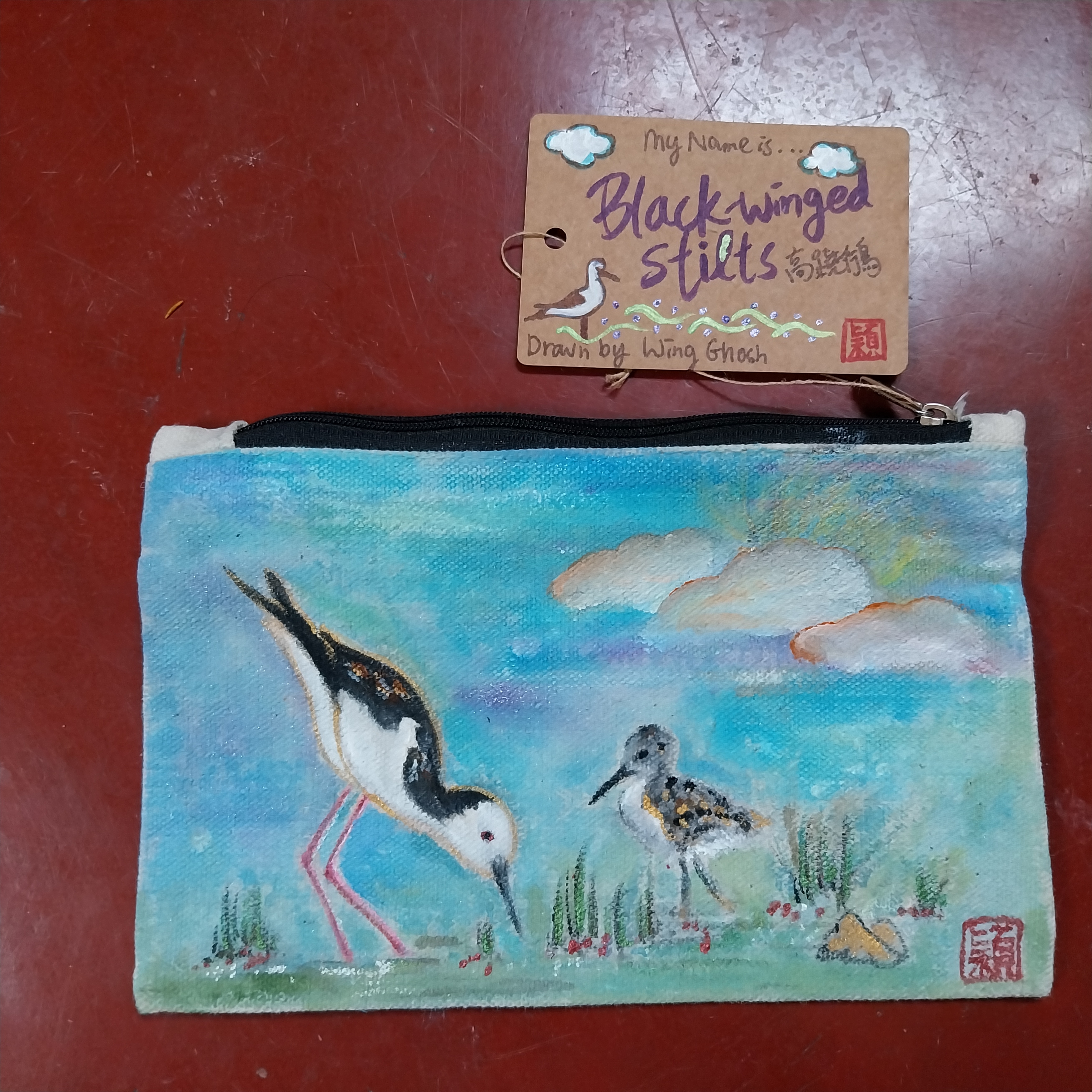 Birds of India Series-Bar-headed Goose – Handpainted bag (small) by Wing Yin Lau
