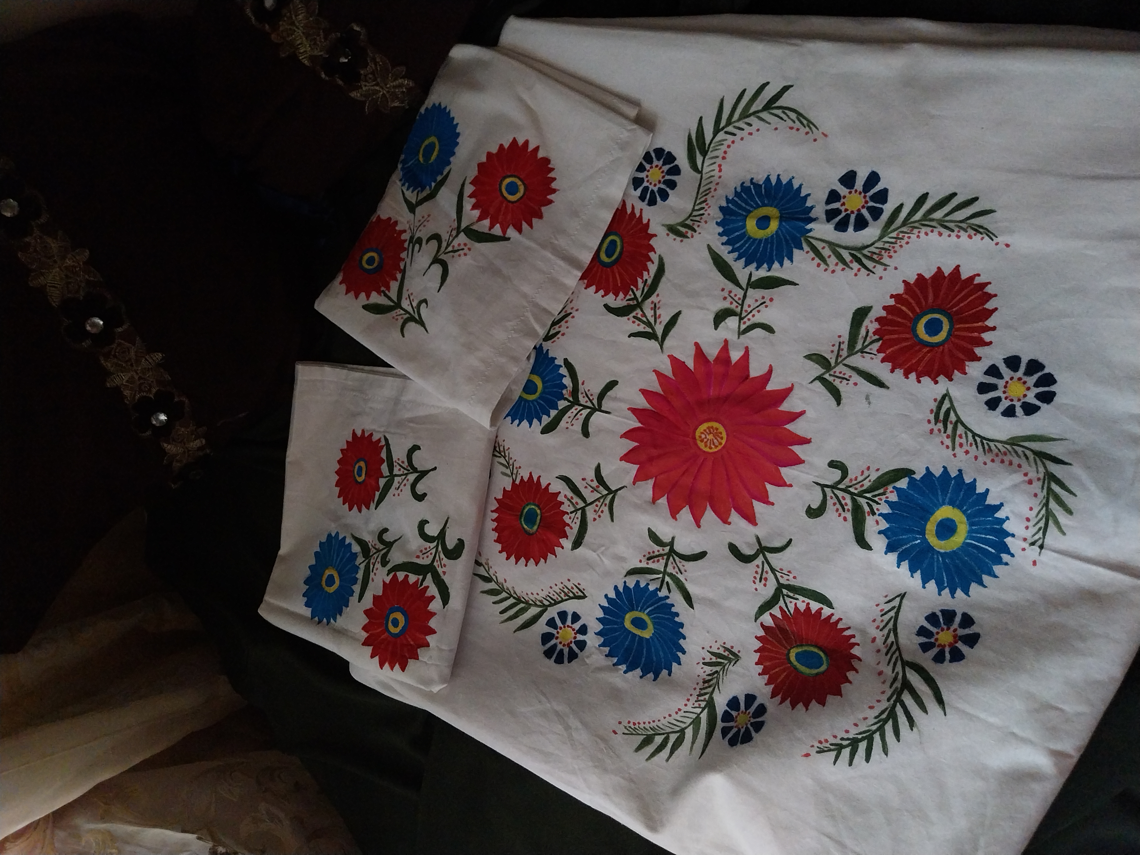 hand-painted double bedsheet