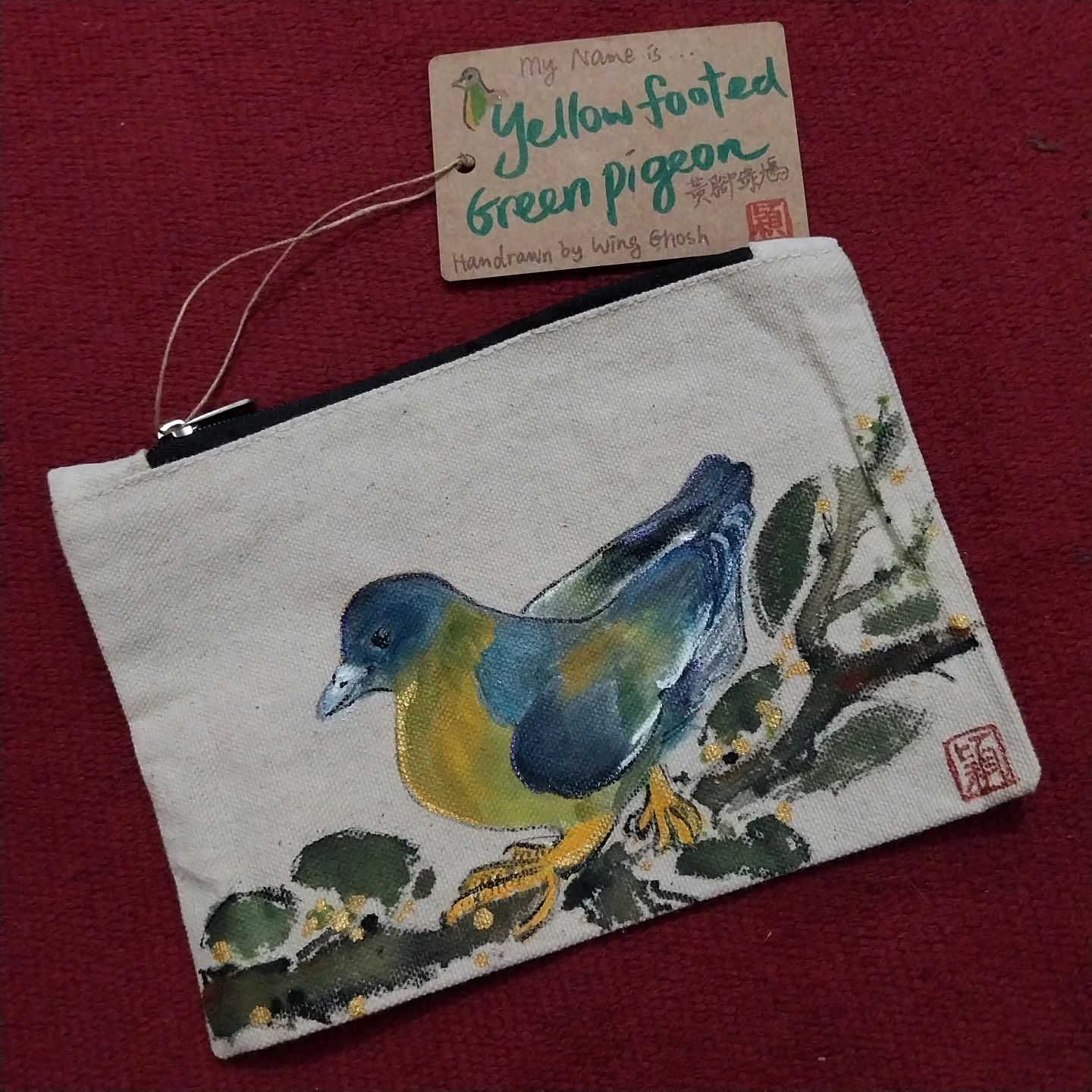 Birds of India Series- Eurasian hoopoe – Handpainted bag by Wing Yin Lau