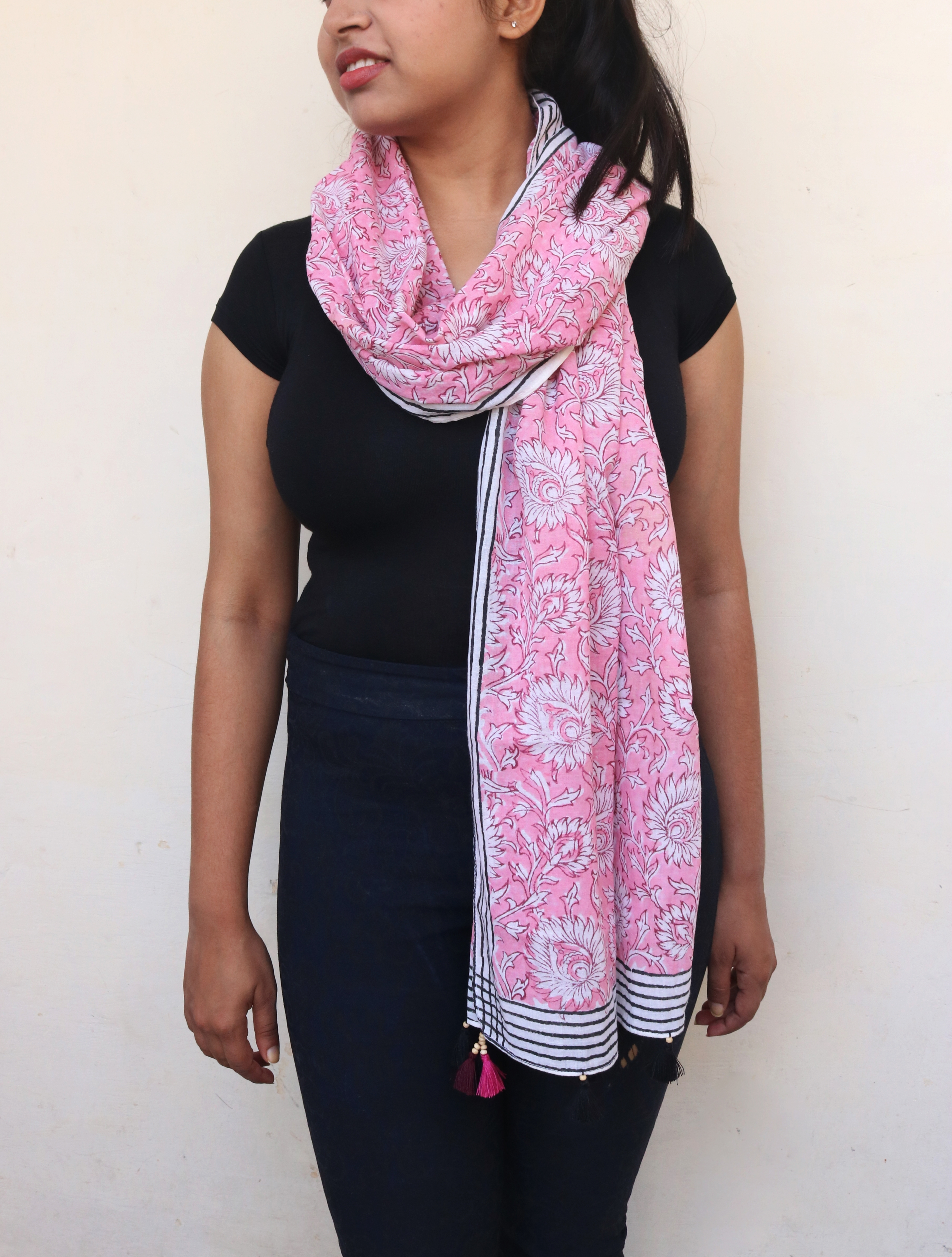 Printed cotton scarf