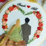 Green Net Wedding Embroidery Hoopart