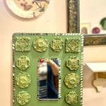 Green Lippan Mirror
