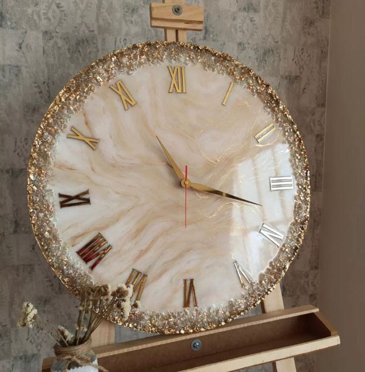 Dual tone beige clock – 15 inch