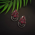 Dainty earrings -maroon