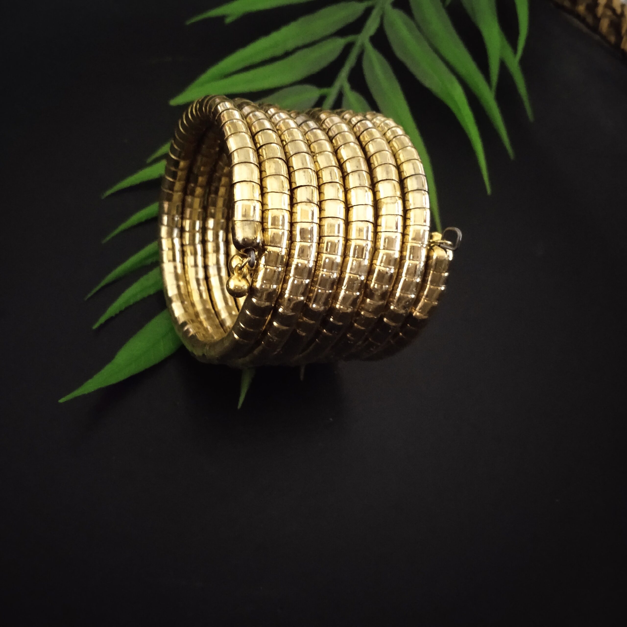 Spiral gold tribal bracelet – XL