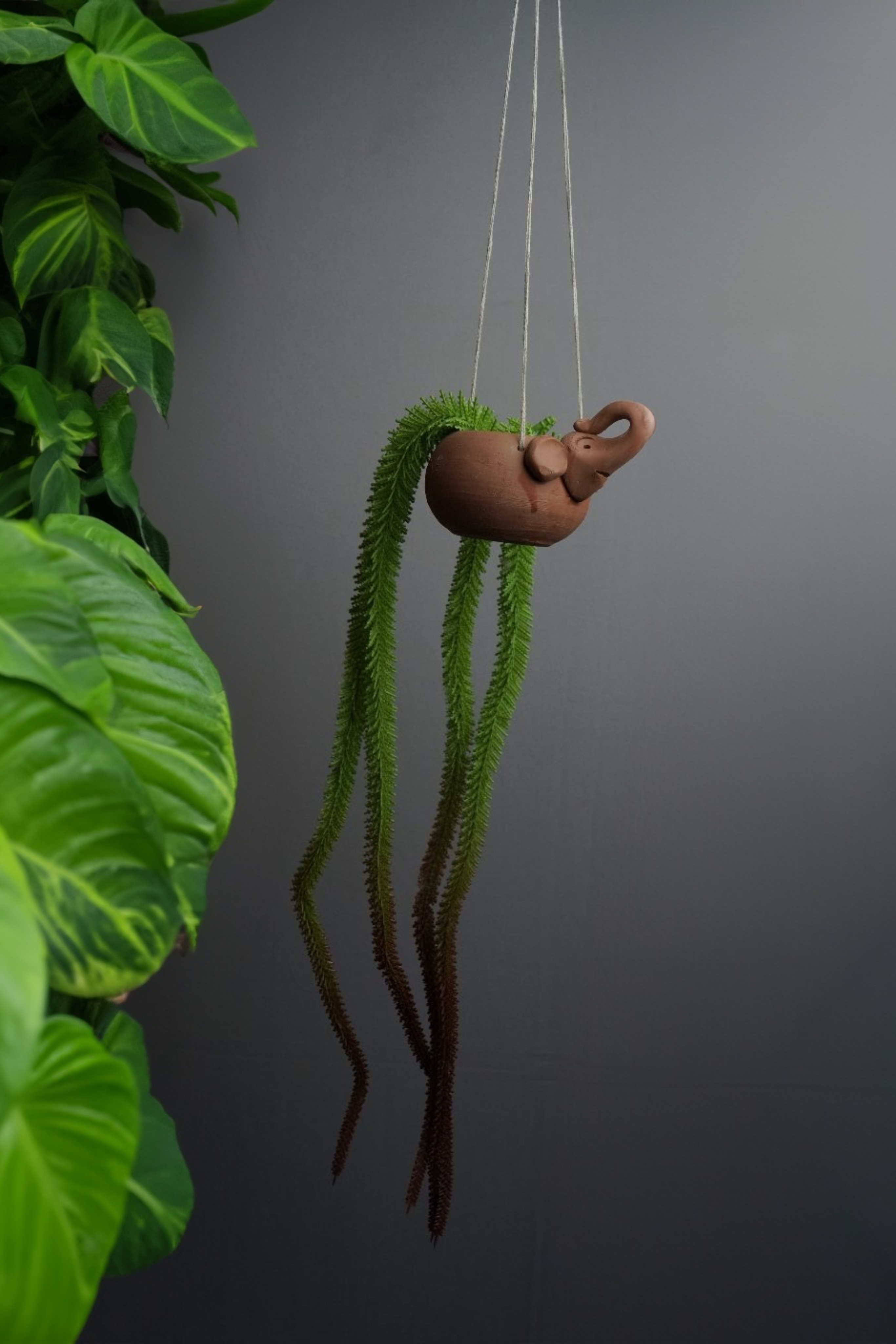 Handmade terracotta hanging planter Elephant