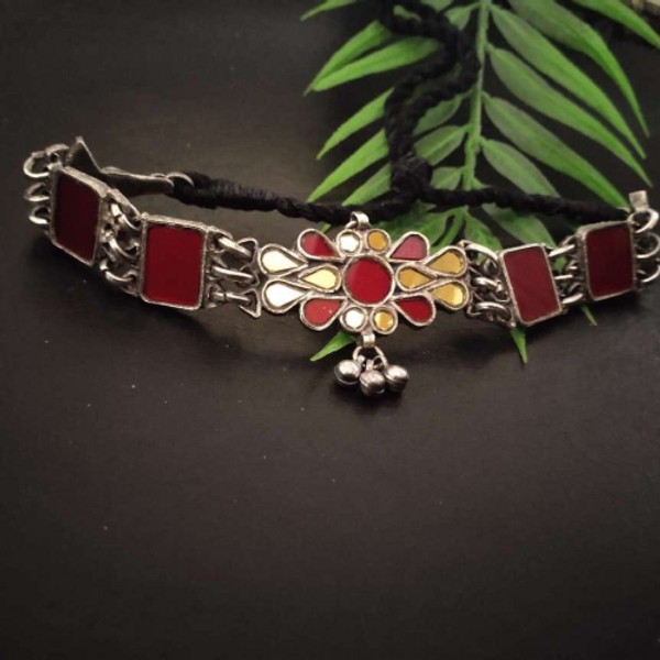 Red and Yellow Glass Choker