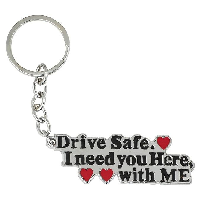 Drive Safe Metal Keychain