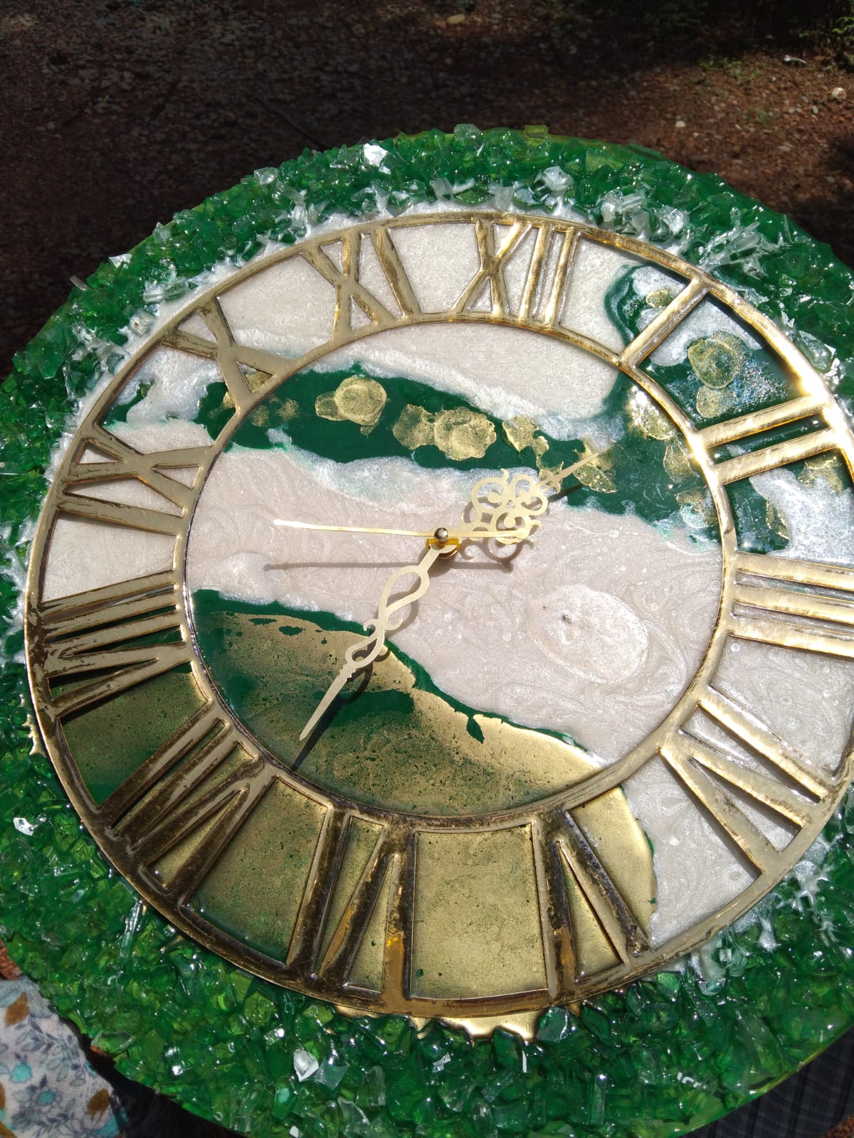 Timeless Beauty Green Resin Clock