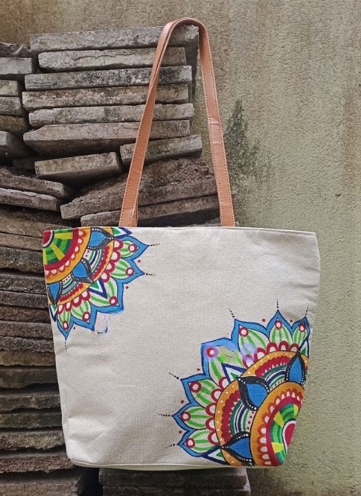 HAND PAINTED CANVAS BAG HPCB-T1-D2