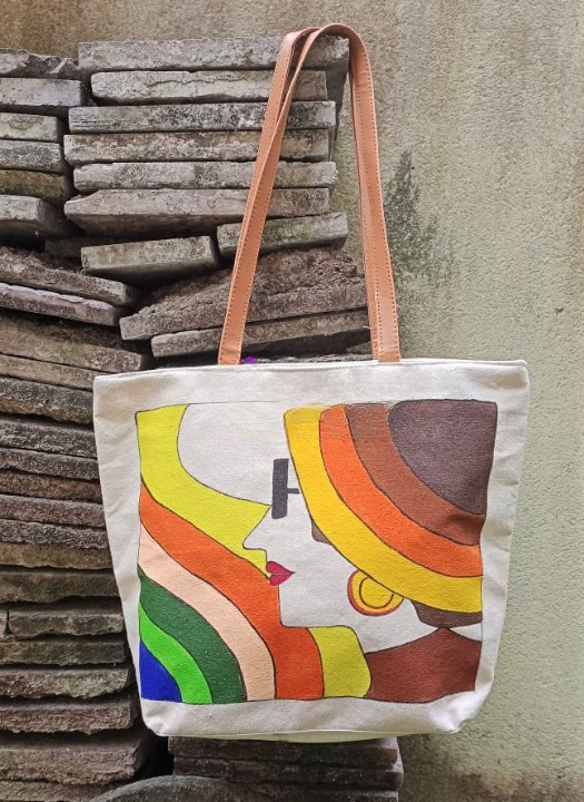 HAND PAINTED CANVAS BAG HPCB-T1-D5