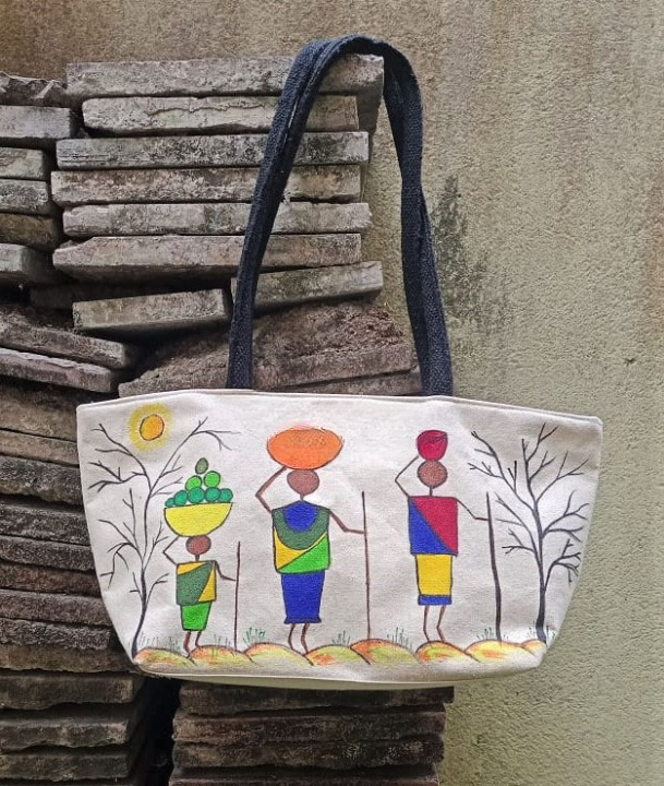 HAND PAINTED CANVAS BAG HPCB-T2-D3