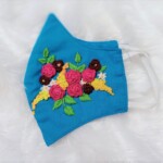 Hand embroidered cotton mask 5