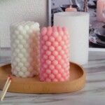 AESTHETIC PEARL BUBBLE PILLAR CANDLE