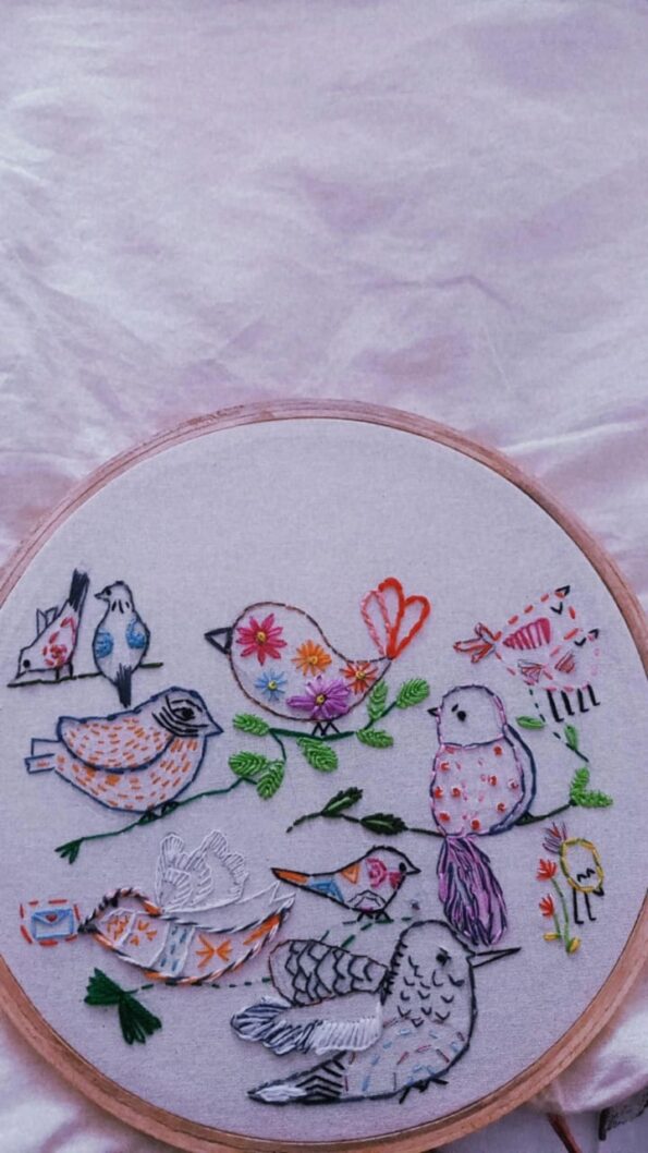 Bird Embroidered Hoop