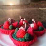 Red Tart-Oreo Biscuit Dessert Candle-SET OF 4