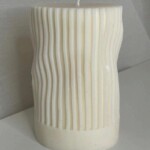 IRREGULAR RIBBED PILLAR SOY WAX DECORATIVE CANDLE.