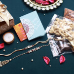 Round Kundan Rakhi and Lumba / Sister Rakhi (Red) Hamper / Gift