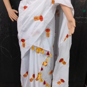 White Embroidery Saree