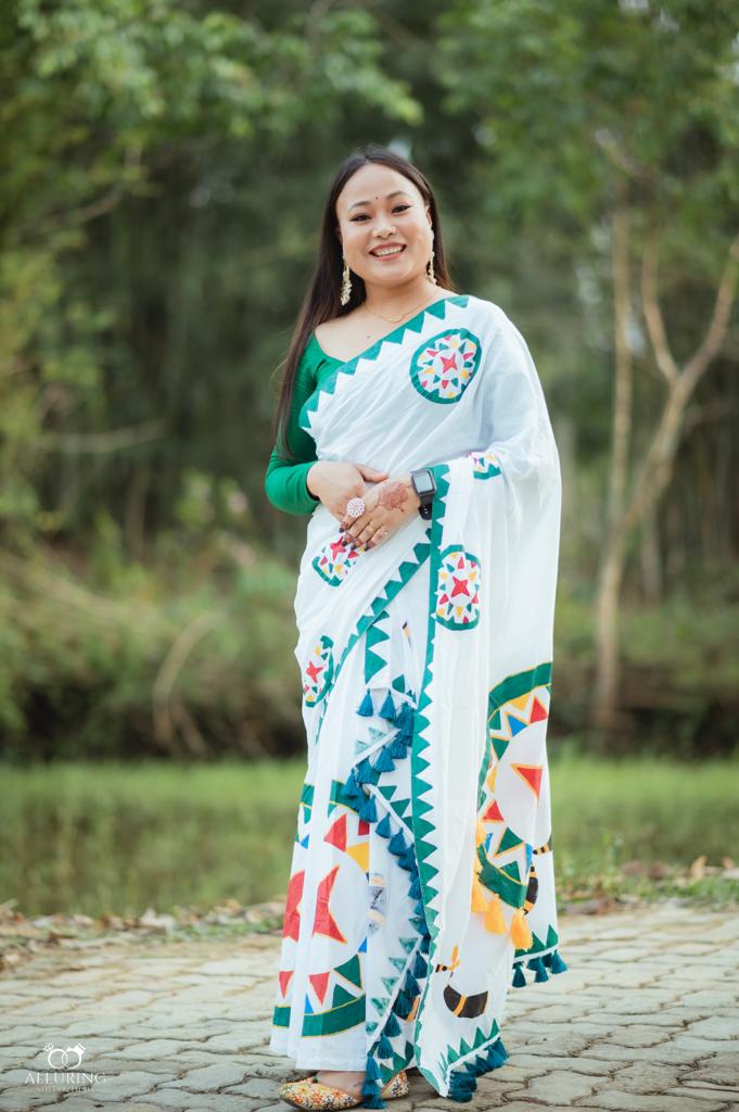 White Mekhela Saree