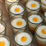 Daisies in White n Orange Candles