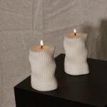 IRREGULAR RIBBED PILLAR SOY WAX DECORATIVE CANDLE