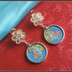 Krishna Radhe with 6 petal Flower studs